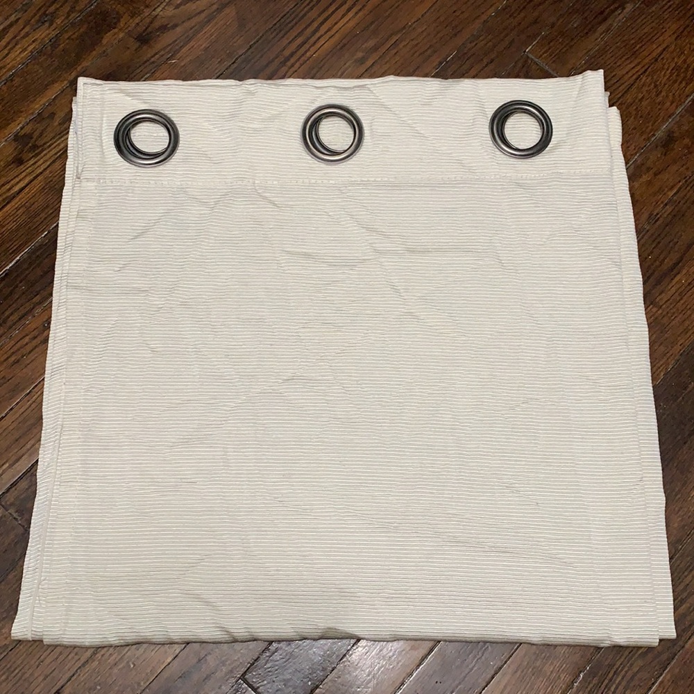 Cream striped curtain panel. 40x80.